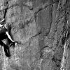 Lindsay powers through the Pockets of Resistance (5.12a) at Kaymoor in the New River Gorge, Fayetteville, WV. April 2011. http://danallardphoto.com