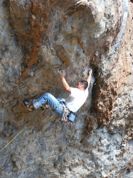 Climber working "Immaculate."