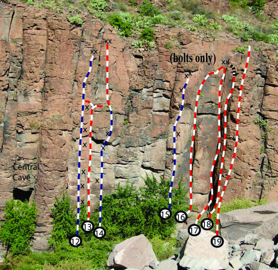 12 Three Billy Goats Gruff 10+<br>
13 Weekend Worrier NR<br>
14 Meanderneath You 11<br>
15 The Nipple 10<br>
16 Burning the Candle at Both Ends 8r/x<br>
17 Patience 9<br>
18 Grady's Route<br>
19 El Loco Solo 8X