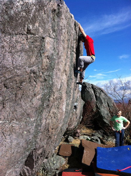 Aaron on first ascent