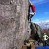 Aaron on first ascent