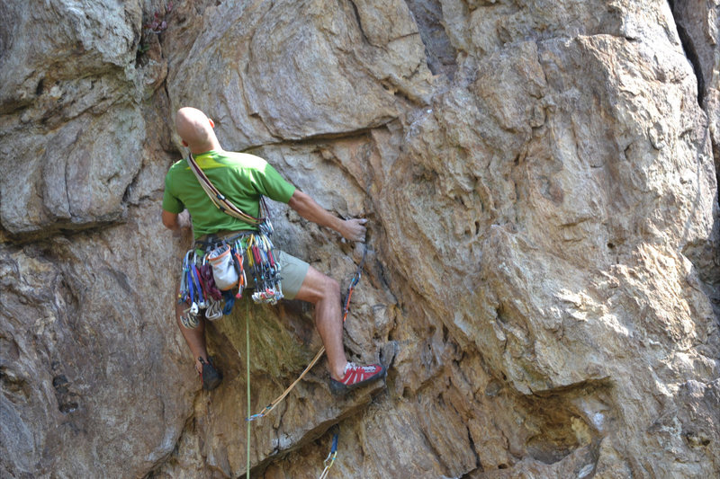 Davids Castle Backside<br>
<br>
The Dish (5.9) trad<br>
<br>
Crowders Mountain State Park, North Carolina