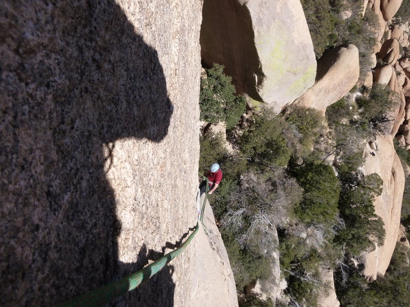 Looking down from partway up pitch 2