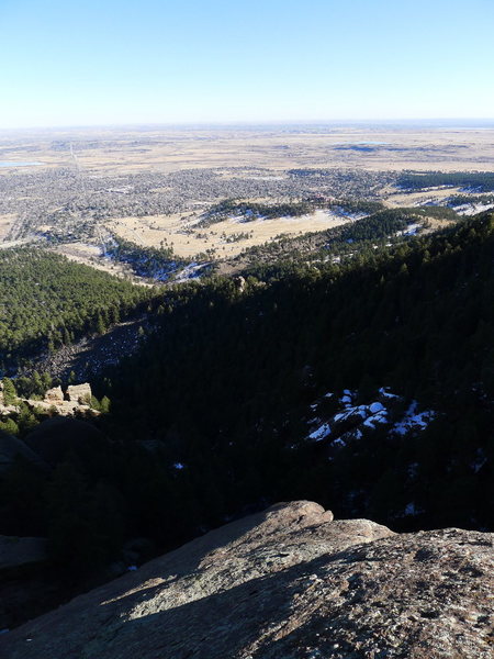 The view down the blunt arete that is Smoother.