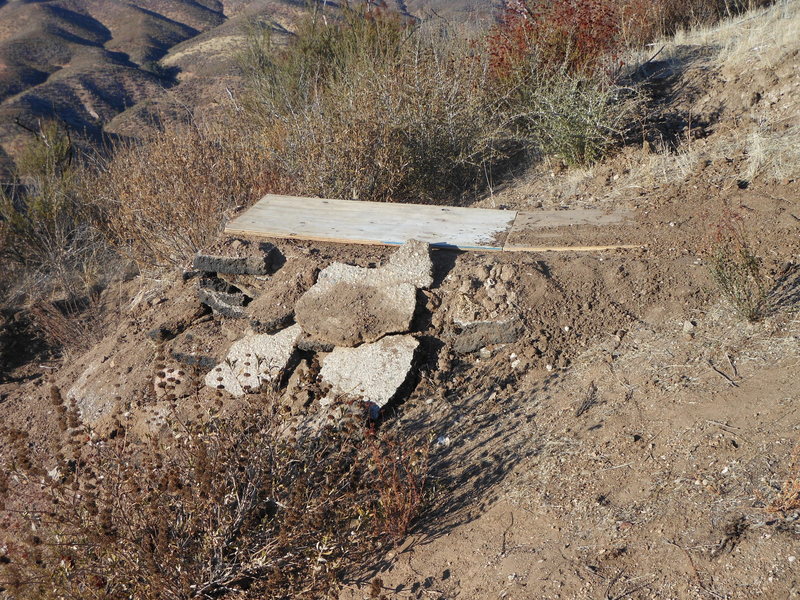 Ramp built by bikers for jumps at Texas Canyon. 