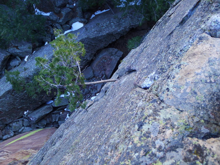 Looking down the finger crack.