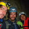 The crew from left to right: Santiago Ibañez, myself. and Eduardo Ibañez, after 8 hours climbing and 2 hours descending, back at the base of the climb. Great route!