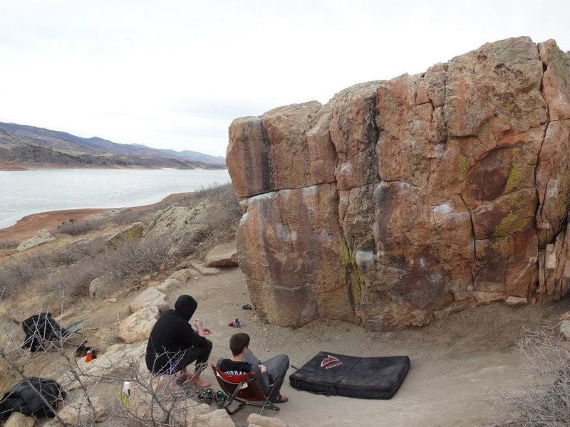 South West face of the Penny Pitch Boulder.