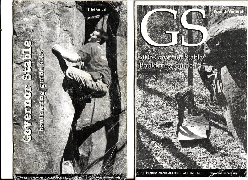 Governor's Stable bouldering guides 2004 and 2005