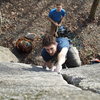 Byron enjoying the bomber fingers on the center crack