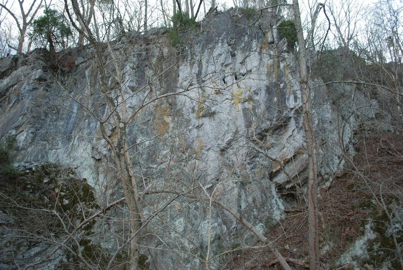 View of the crag from the canal