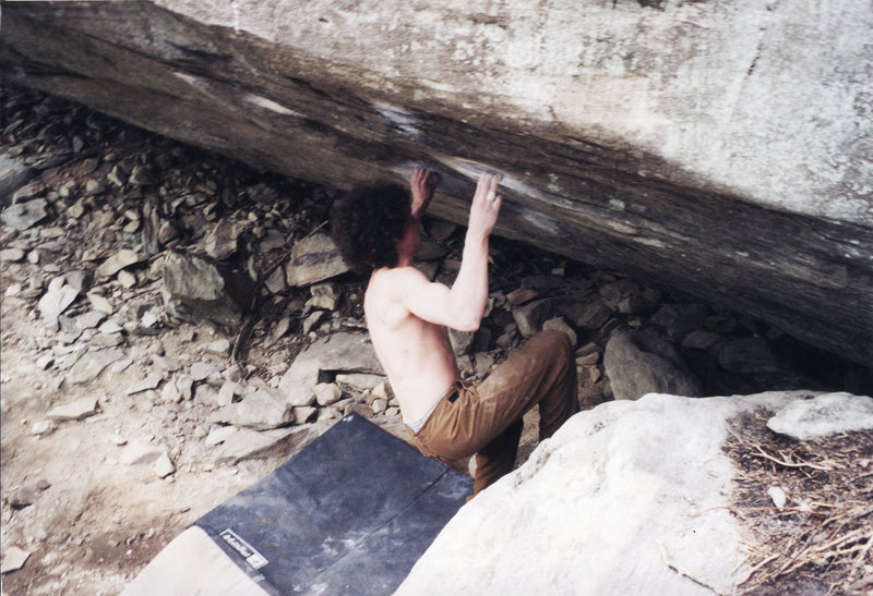 Two Pop V9 Lost Cove, North Carolina.  The hardest problem I have done.