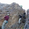 High Desert climbers warming up