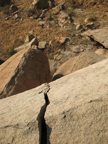 The top of Cheater Overhang (V0), Mt. Rubidoux