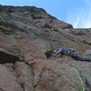 Brad Ellen casting off on the 5.11 pitch of Daisy during the FA