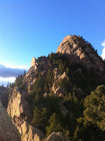 Looking N from the top out of Rewritten. Eldorado Canyon SP, CO.