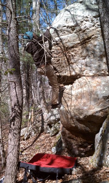 Nick Brehm in a clunker boots ascent.