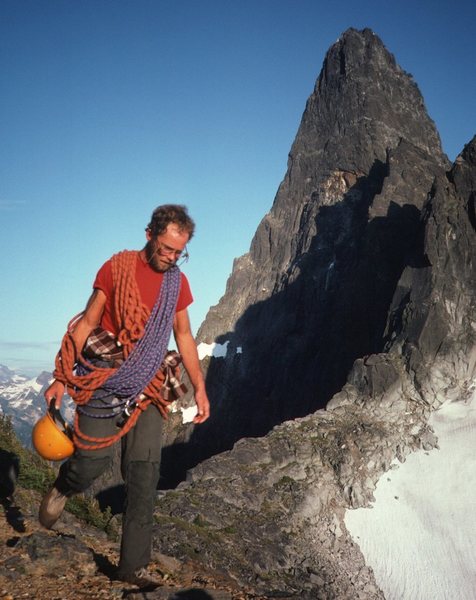 On the descent ... NE Buttress behind (left skyline).