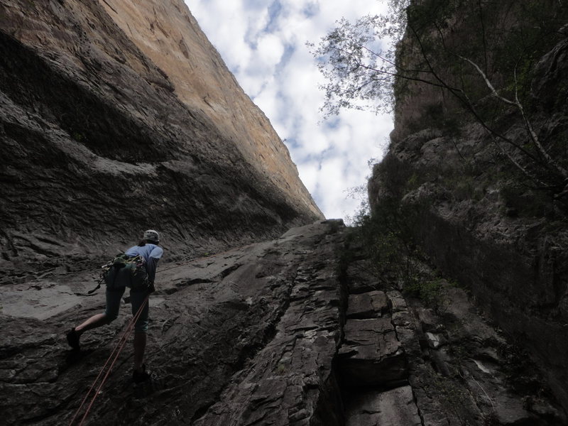 CB on the last rappel. I thought it was a cool shot.