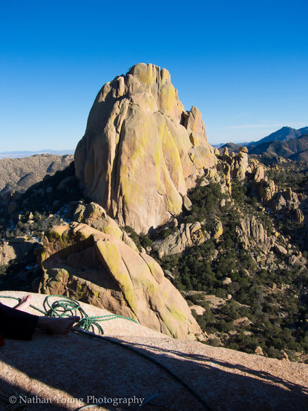 Rockfellow Dome from the top of Cochise Dome.