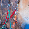 Crazy hangers at the belay station.  Need to go back up and replace those things.