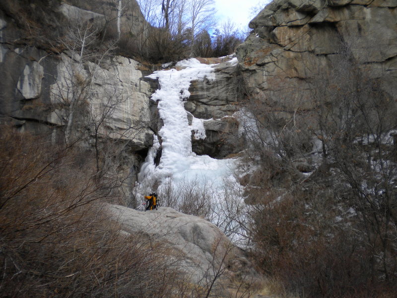 The Juan Tabo Waterfall - at the upper box end of Waterfall Canyon