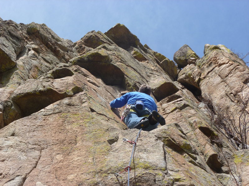 Above the crux.