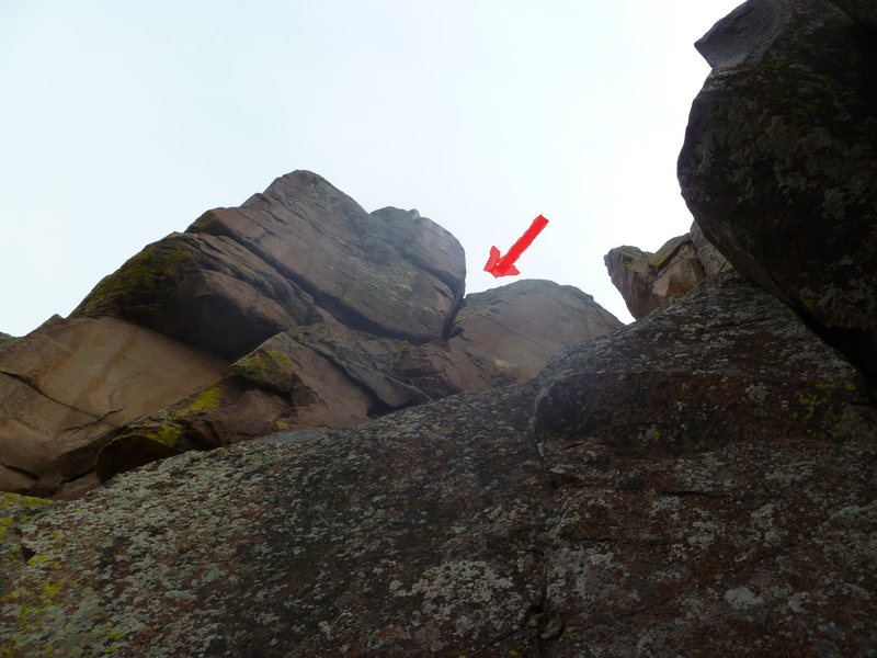 Arrow points to the big crack up above.