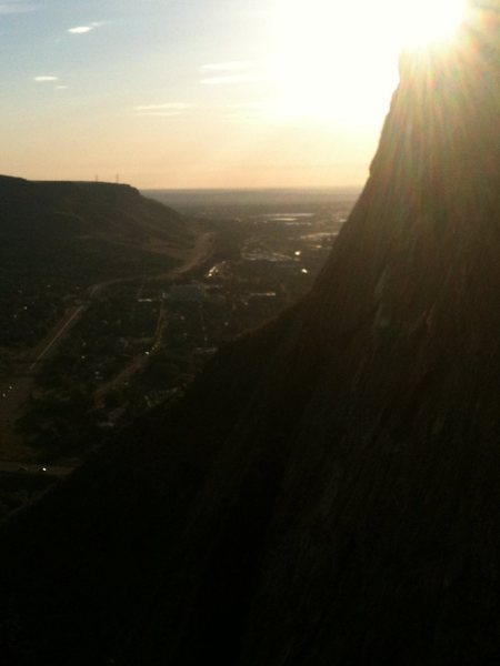 What a great view from the Lookout mountain Crag on an early climb before work...awesome!