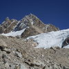 once you climb out of the valley behind the refuge, you will cross a large boulderfield, heading towards these set of peaks. Aim for the wide, central gully in the middle. Urus Central is the middle of these 3 main summits. Urus Este is out of the picture to the right.