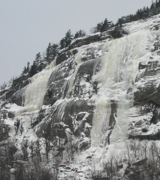 The ice routes at Potter Mountain, in really good condition.