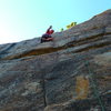 Mike Arechiga on a fun 5.10b route on Tiger Cage Wall.