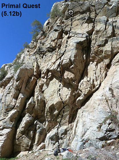 Primal Quest (5.12b), Frustration Creek