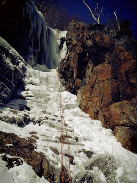 Rappelling down Trestle Gully