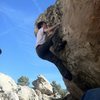 Aaron working his first boulder problem. 