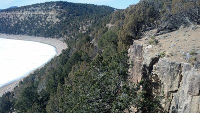 Looking north along the top of the cliff band.