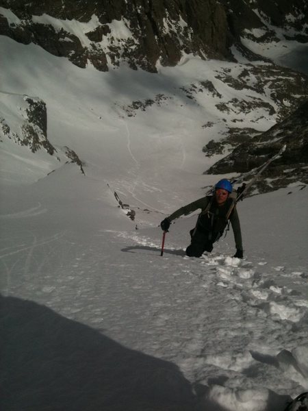 Looking down at Brian Montgomery.