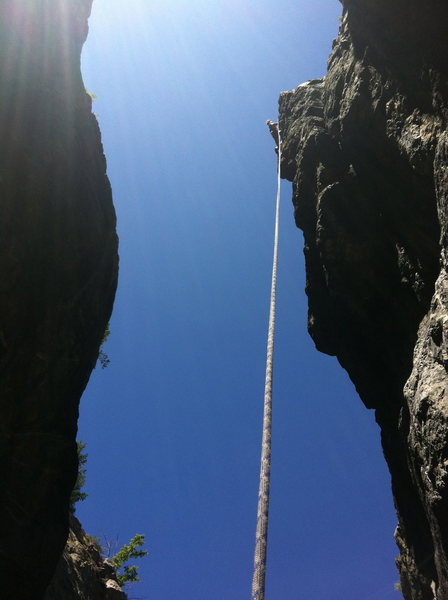 Rapping into the Wishing Well. Upper Gorge, Emeralds.