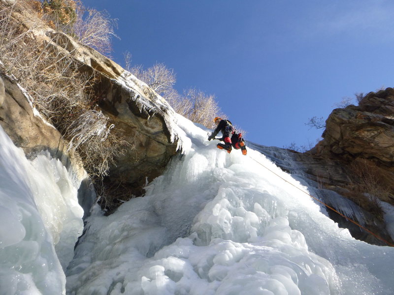 Ryan leading the icefall on January 9, 2013.