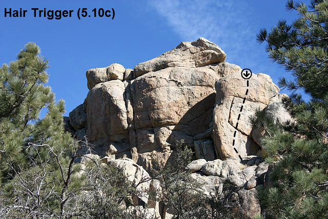 Hair Trigger (5.10c), Holcomb Valley Pinnacles