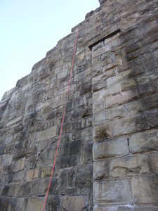 First route to the left of the center outcropping on the main wall.