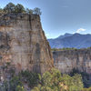 Look really closely, someone is up there climbing! (right hand corner of rock).