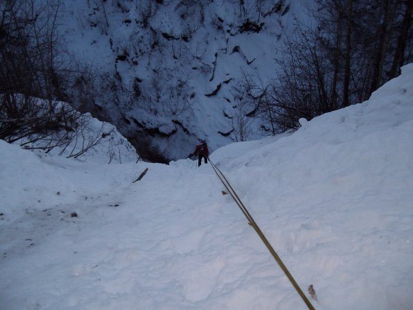 Rapping down in the dark.