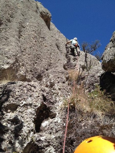 rancho san lorenzo, callejon del pino, bellavista 5.8 sport 2 pitch after the anchors there is 30ft runoff to the next bolt after that another 30 ft to the anchors great view on top