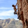 Just past the crux roof pull