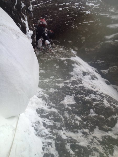 Dan overcoming last chockstone in first pitch.