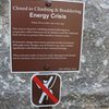 Warning sign near "Energy Crisis", Joshua Tree NP