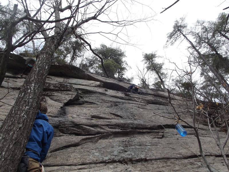 Gretta on Coyote Rain, Jay on The Route Vultures and Tom on belay