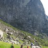 View of Kjerag from a good bivy spot at the base.