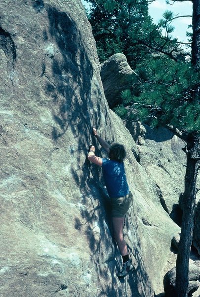 Rodger playing on the Tree Slab.